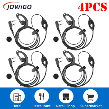 4PCS 2-контактный разъем K Двухсторонний радионаушник Walkie Talkie Earwear Односторонние наушники для наушников Baofeng 888S UV5R Kenwood TYT