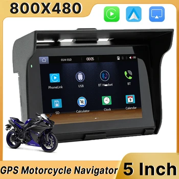 5 дюймов GPS Мотоцикл Навигатор IP65 Водонепроницаемый портативный навигационный дисплей Беспроводной Apple Carplay Android Auto Bluetooth 5.0