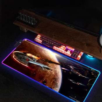 мышь ковер Star Treks Gamer Шкаф Настольные аксессуары Коврик для мыши RGB Коврик для клавиатуры Коврик Игровой ПК Xxl Аниме Большой компьютер