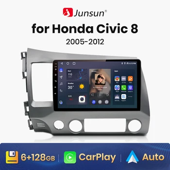 Junsun V1 AI Voice Wireless CarPlay Android Авто Радио Для Honda Civic 2005 - 2012 4G Авто Мультимедиа GPS 2din авто