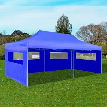 3x6 м выдвижная складная палатка синяя/кремовая/черная для улицы, сада, палатки для вечеринок