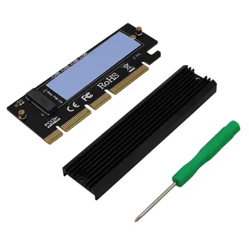 M.2 PCIe NVMe SSD на PCI-E Express 3.0 x4 x8 x16 Адаптер Карта полной скорости 2280 мм с радиатором и термопрокладкой