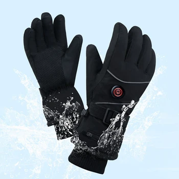 DC Перезаряжаемые водонепроницаемые перчатки с подогревом Электрическая грелка для рук с электрическим подогревом Тепловые перчатки с сенсорным экраном Ветрозащитные перчатки с подогревом