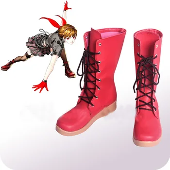 Persona 5: Dancing Star Night Макото Ниидзима Красный Косплей Обувь Сапоги Хэллоуин Вечеринка Косплей Костюм Аксессуары