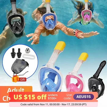 Маска для дайвинга, дыхательная трубка, полностью сухая маска для подводного плавания для взрослых, набор вспомогательных средств для плавания, профессиональное водонепроницаемое снаряжение