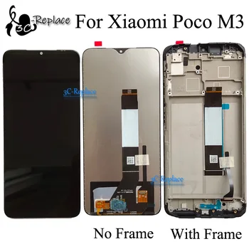 6,53 дюйма для Xiaomi Poco M3 Global M2010J19CG M2010J19C9 ЖК-дисплей Сенсорный экран Дигитайзер в сборе / С рамкой
