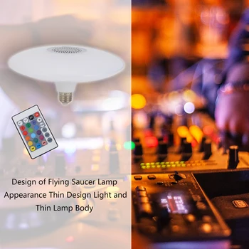  Bluetooth-совместимый музыкальный потолочный светильник 30 Вт светодиодный RGB Горячая продажа Красочная спальня Комнатный декор Лампа Летающая тарелка Внешний вид