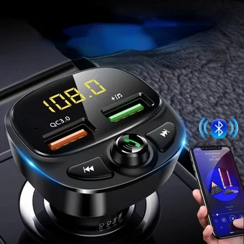 Новый Авто Mp3 Bluetooth Авто Зарядное Устройство Двойное USB Авто Прикуриватель QC3.0 Автомобильное зарядное устройство Быстрая зарядка