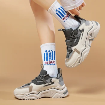 2023 Модная лоскутная обувь Кроссовки на платформе Спортивная обувь для женщин Повышенная обувь для бега Женская дышащая повседневная обувь