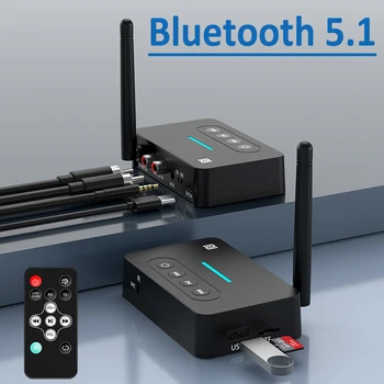 NFC Bluetooth Приемник Передатчик 5.1 Стерео AUX 3,5 мм Разъем RCA Громкая связь Вызов Микрофон Беспроводная музыка Аудиоадаптер TF/USB для телевизора
