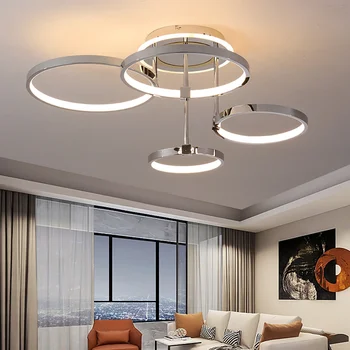 NEO Блестящие золотые / хромированные светодиодные люстры для гостиной, столовой, спальни, кабинета, подвесной современной люстры, светильники