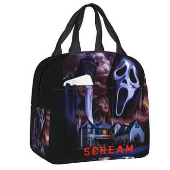 Scream Ghost Killer Портативный ланч-бокс для женщин Водонепроницаемый Хэллоуин Фильм ужасов Термокулер Еда Изолированная сумка для ланча