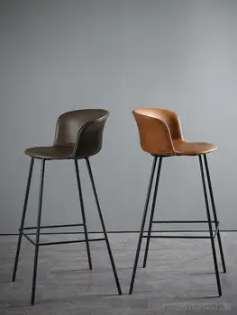 Железный барный стул легкий роскошный ретро современный минималистичный барный стул высокий стул скандинавский домашний ресторан спинка барный стул