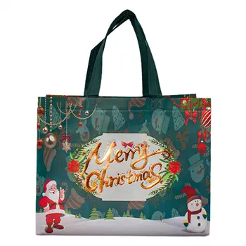 Рождественские подарочные пакеты Нетканые рождественские мешки Емкость Рождественский подарочный пакет с Санта-Клаусом Снеговик Дизайн для упаковки конфет