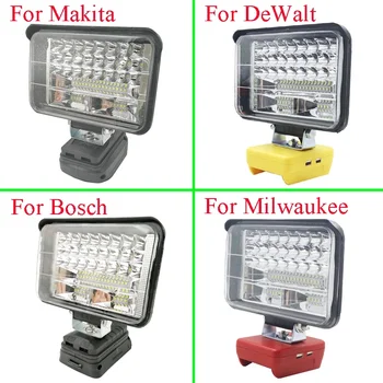 5 дюймов Автомобильные светодиодные рабочие фонари Фонарик Кемпинг Лампа для Makita Для DeWalt Для Bosch Для Milwauke Lomvum Zhipu Jingmi Литий-ионный аккумулятор