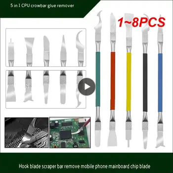 1 ~ 8 шт. Инструменты для ремонта мобильных телефонов Металлический комплект для обслуживания Разборка Демонтировать Клей Нож CPU / SSD / BGA / IC Чип Доработка