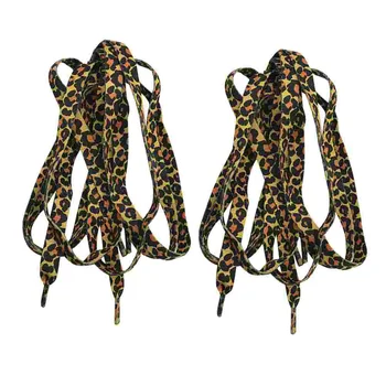 2Pair Классические плоские шнурки Креативные аксессуары для галстуков для обуви (Leopard)