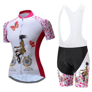 летние женские комплекты джерси для велоспорта MTB Велосипед Велоспорт Гелевая прокладка Одежда Дышащая Mountian Велосипедная одежда Ropa Ciclismo Розовый зеленый