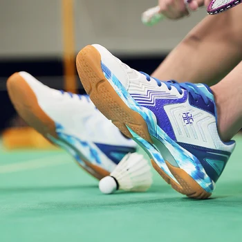 2023 Новая профессиональная обувь для настольного тенниса Мужские Женские Противоскользящие Бадминтоны Для Пар Синие Красные Легкие Кроссовки для бадминтона
