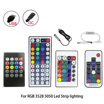 USB / DC 3 / 17 / 20 / 24 / 44 клавиши RGB контроллер Music IR RF LED Lights Strip Пульт дистанционного управления для светодиодных лент RGB 5050 2835 SMD