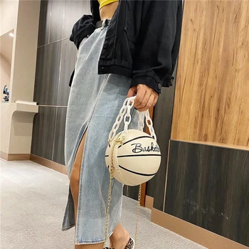 Женские сумки с круглым плечом Баскетбольная фигура Женская цепочка Маленькие сумки