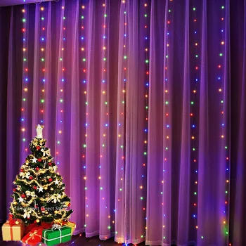 LED Curtain Гирлянда Гирлянды Фестиваль Рождественских украшений Волшебный свет для дома Подарок Спальня 2024 Новогодний декор