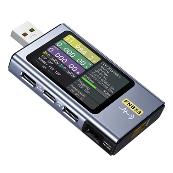 USB Тестер 4-28 В 7 А ЖК-дисплей USB Тестер мощности переменного тока переменного тока Мультиметр с Bluetooth, PD2.0 / PD3.0, QC2.0 / QC3.0