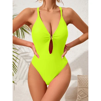 2024 Слитный купальник с открытой спиной Женские купальники Mujer Trikini Stroj Kapielowy Maio Biquini Badpak Maillot Femme