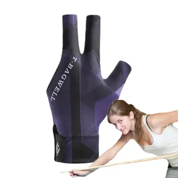 Перчатки для бильярда на три пальца Перчатки для бильярдного бассейна Впитывают пот Дышащие и противоскользящие перчатки Защита левой руки для снукера