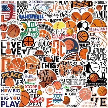 50 шт./уп. Я люблю баскетбол Спорт Мультфильм Креативный граффити Ноутбук Телефон Хранение Коробка Мотоцикл Шлем Наклейки