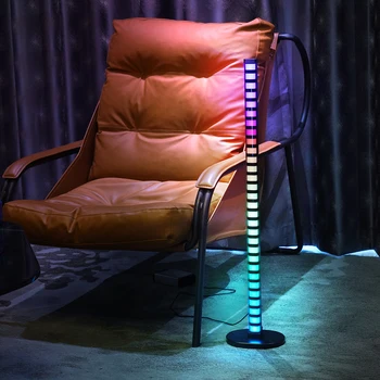 3D RGB LED Rhythm Strip Light Комплекты Атмосфера Декоративные лампы 1,2 м Bluetooth-совместимое приложение Пульт дистанционного управления