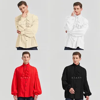 Мужская одежда эпохи Возрождения, рубашка, средневековый стимпанк, пиратская верхняя подкладка
