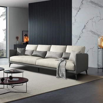 Скандинавский одноразовый искусственный кожа Маленькая квартира Итальянский художественный латексный мягкий диван