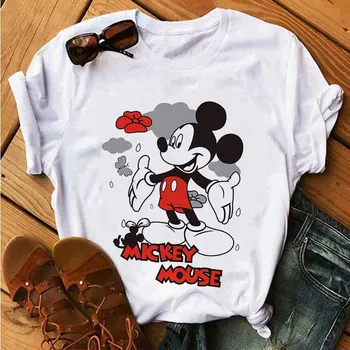 Disney Plus Микки Маус Футболки Одежда для мальчиков Мода для девочек Летняя одежда 2022 Новый мультфильм Милая одежда Y2k Kawaii Tee