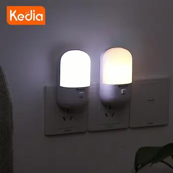 Светодиодный ночник 3 Вт Энергосберегающий ночник Подключаемый светодиодный розетка для питания Настенная спальня Ночная прикроватная лампа Ночник