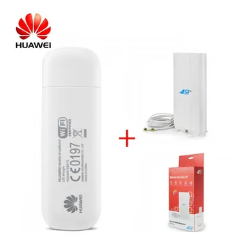 разблокированный Huawei E8372 E8372h-153 + антенна 4G двойной разъем TS9 150 Мбит/с 4G LTE USB-модем Мобильный WiFi донгл Автомобильный Wi-Fi Wi-Fi