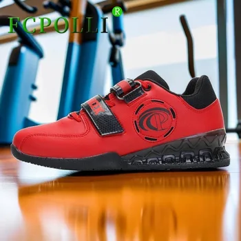 2023 Горячая распродажа мужской обуви для тяжелой атлетики Белая красная обувь для приседаний для мужчин Кожаные кроссовки Мужской бренд Обувь для тренировок по тяжелой атлетике