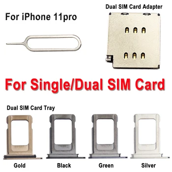 1 комплект Слот для держателя лотка SIM-карты + гибкий кабель для считывателя SIM-карт для iphone 11pro Сменная часть адаптера с одним двойным контейнером