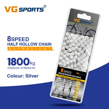 VG Sports 8 9 10 11 12-скоростная велосипедная цепь серебристая половинная/полная полая сверхлегкая 116L 10s 11s 11s 12s Цепи для горных велосипедов