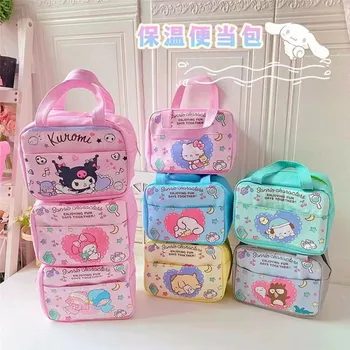 Sanrio hello kitty сумка для ланча из полиуретана, сумка для завтрака студента Kuromi сумка из алюминиевой фольги сумка для хранения сумки для ланч-бокса