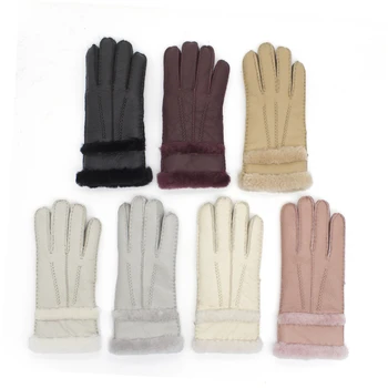 Меховые перчатки из овчины для мужчин толстые зимние теплые большие на открытом воздухе ветрозащитные холодные кожаные перчатки для пальцев ручной работы