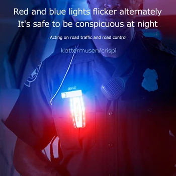 Многофункциональный светодиодный плечевой сигнальный фонарь Мини красный синий предупреждающий фонарь безопасности Водонепроницаемая USB-зарядка для санитарного рабочего патруля