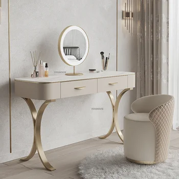Nordic Light Роскошные комоды для мебели для спальни Современный туалетный столик с зеркалом и табуретом Органайзер для ювелирных изделий Спальные гарнитуры Z