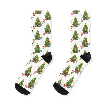 Эльфы приносят рождественские подарки вокруг рождественской елки носки хип-хоп спортивные носки прозрачные носки носки для мужчин женские