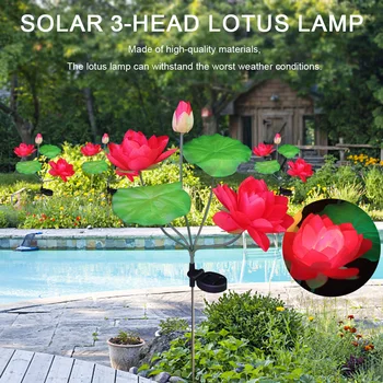 2 упаковки Lotus Landscape Lights IP65 Водонепроницаемые солнечные декоративные цветочные огни Реалистичные с 3 цветами для внешнего украшения