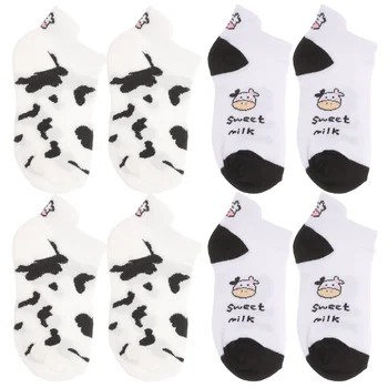 4 пары короткоствольные коровьи носки женские женские и чулочно-носочные изделия для девочек хлопок мультфильм