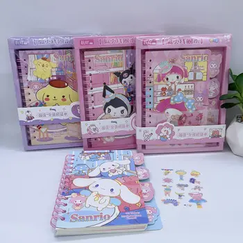 10 шт. Sanrio A5 Мультяшная катушка Книга Kuromi Melody Hello Kitty Мини-ноутбук Карманная книга Канцелярские товары оптом