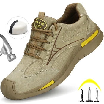 6KV Утепленная обувь Мужская рабочая обувь Пластиковый носок Антипрокольная защитная обувь Мужская несокрушимая сварочная обувь Рабочие кроссовки Ботинки