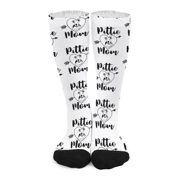 Pittie Mom Heart Socks спортивные и развлекательные черные носки подарок на день святого валентина для парня мужской носок