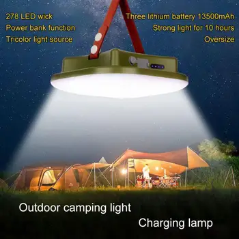 15600 мАч Модернизированный 80 Вт Перезаряжаемый светодиодный кемпинг Сильный свет с магнитным зумом Портативная палатка Освещение для обслуживания работ